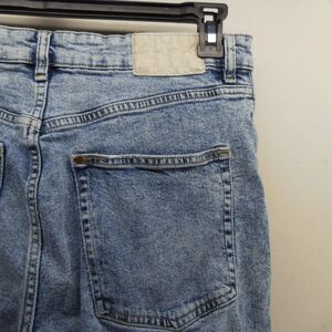 H&M Jeans Womens 12 Blue Distressed High Rise Relaxed Fit Denim Pants Thrashed